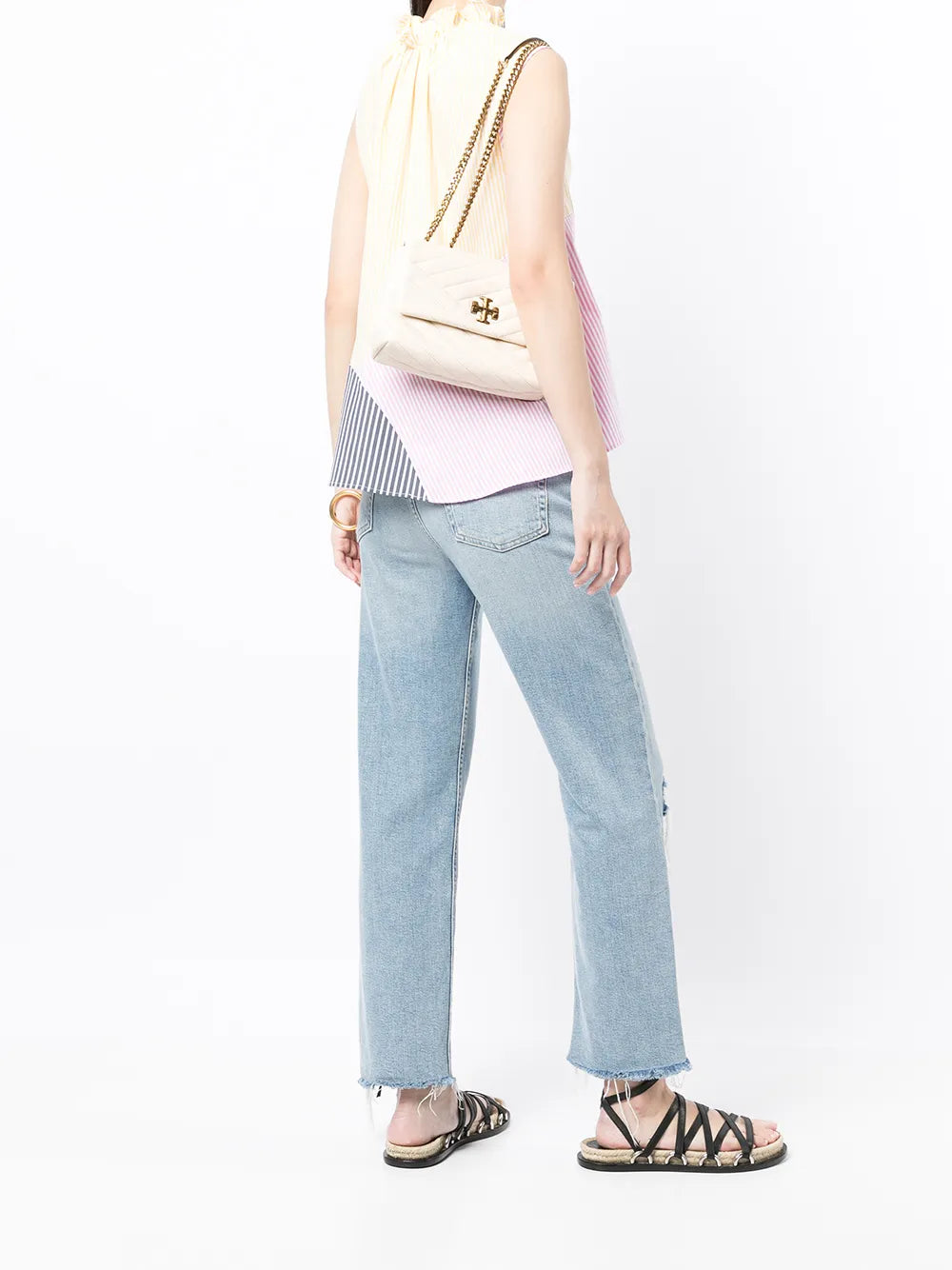 TORY BURCH KIRA CHEVRON CONVERTIBLE SHOULDER BAG | CREAM