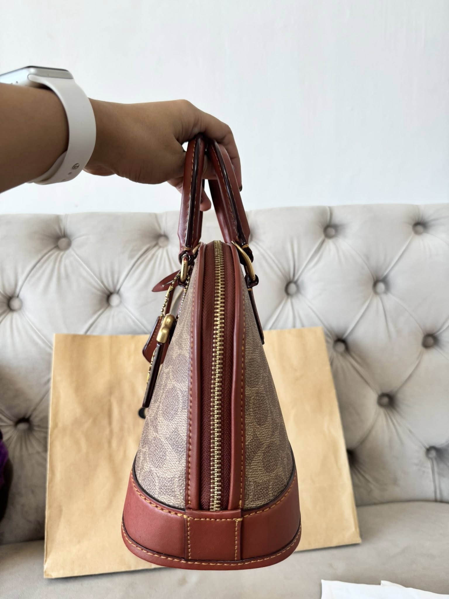 COACH REVEL DOME BAG | BROWN SIGNATURE CANVASS