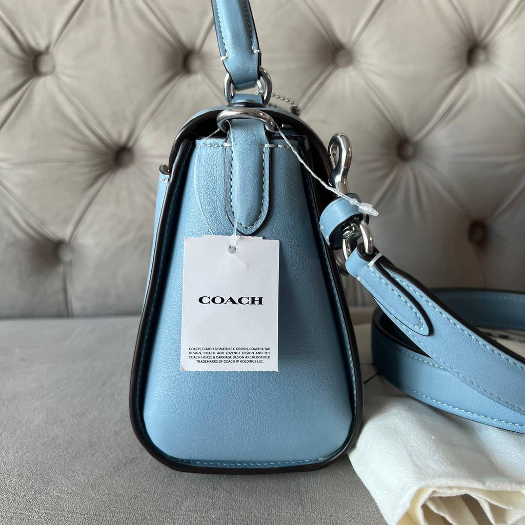 COACH MORGAN TOP HANDLE BAG | SIGNATURE CHAMBRAY MULTICOLOR (SKY BLUE)