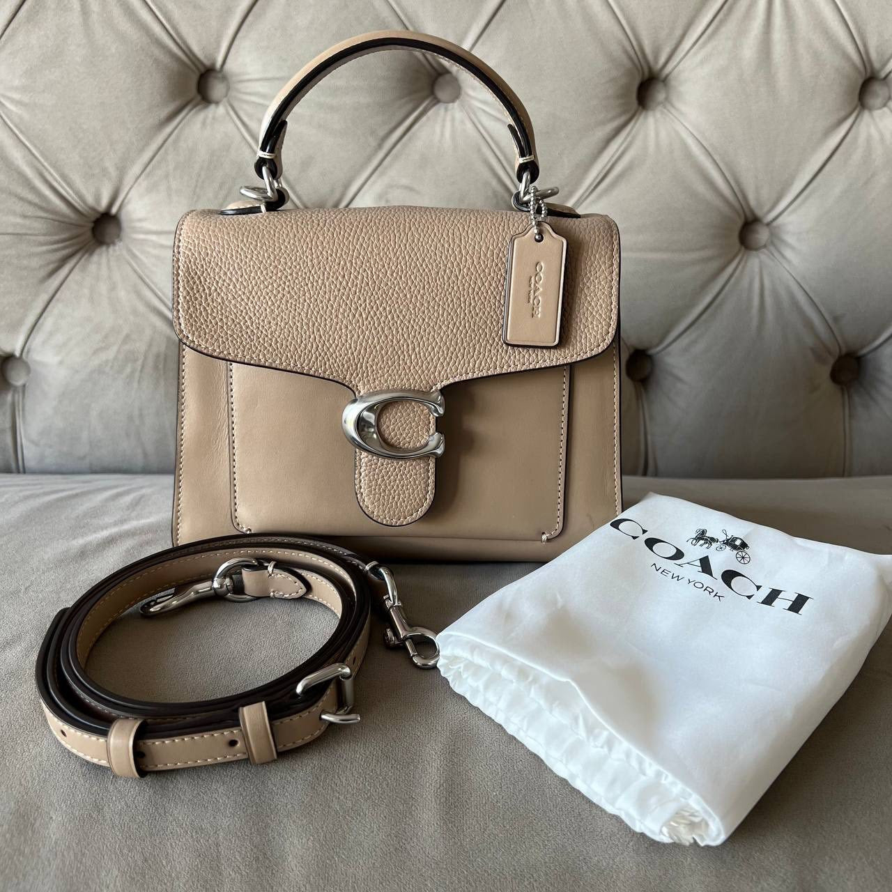 COACH TABBY TOP HANDLE BAG | NUDE