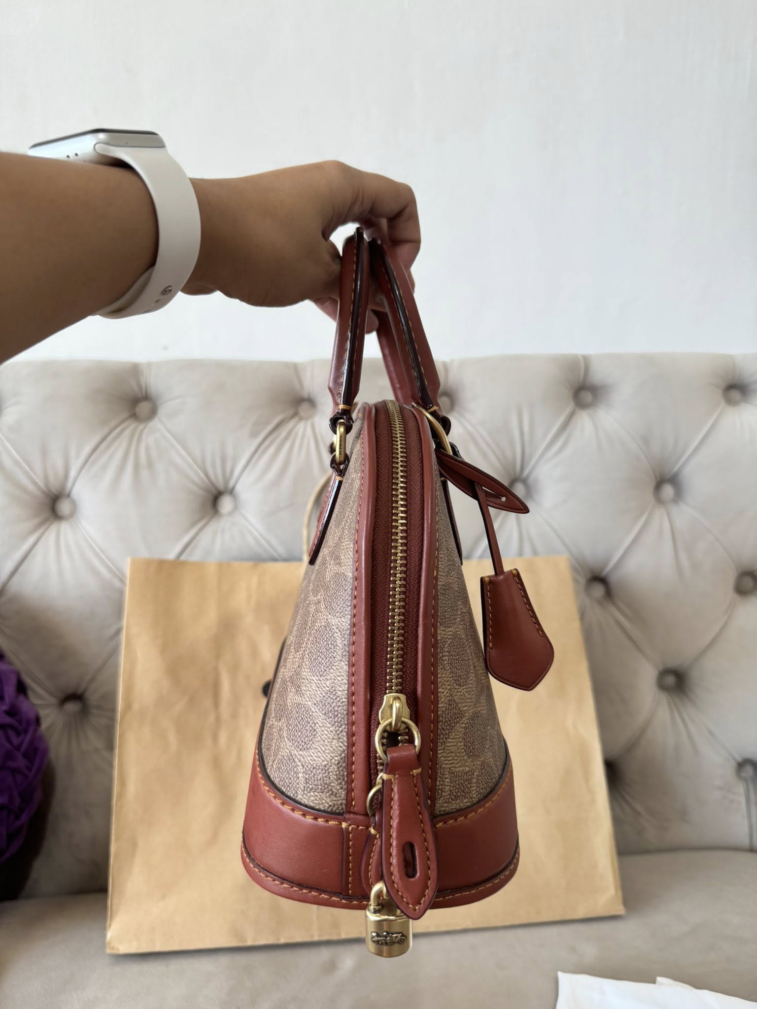 COACH REVEL DOME BAG | BROWN SIGNATURE CANVASS