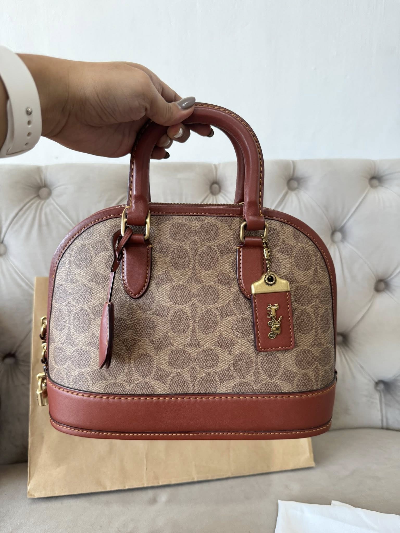 COACH REVEL DOME BAG | BROWN SIGNATURE CANVASS