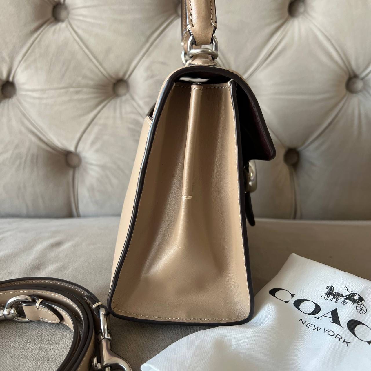 COACH TABBY TOP HANDLE BAG | NUDE