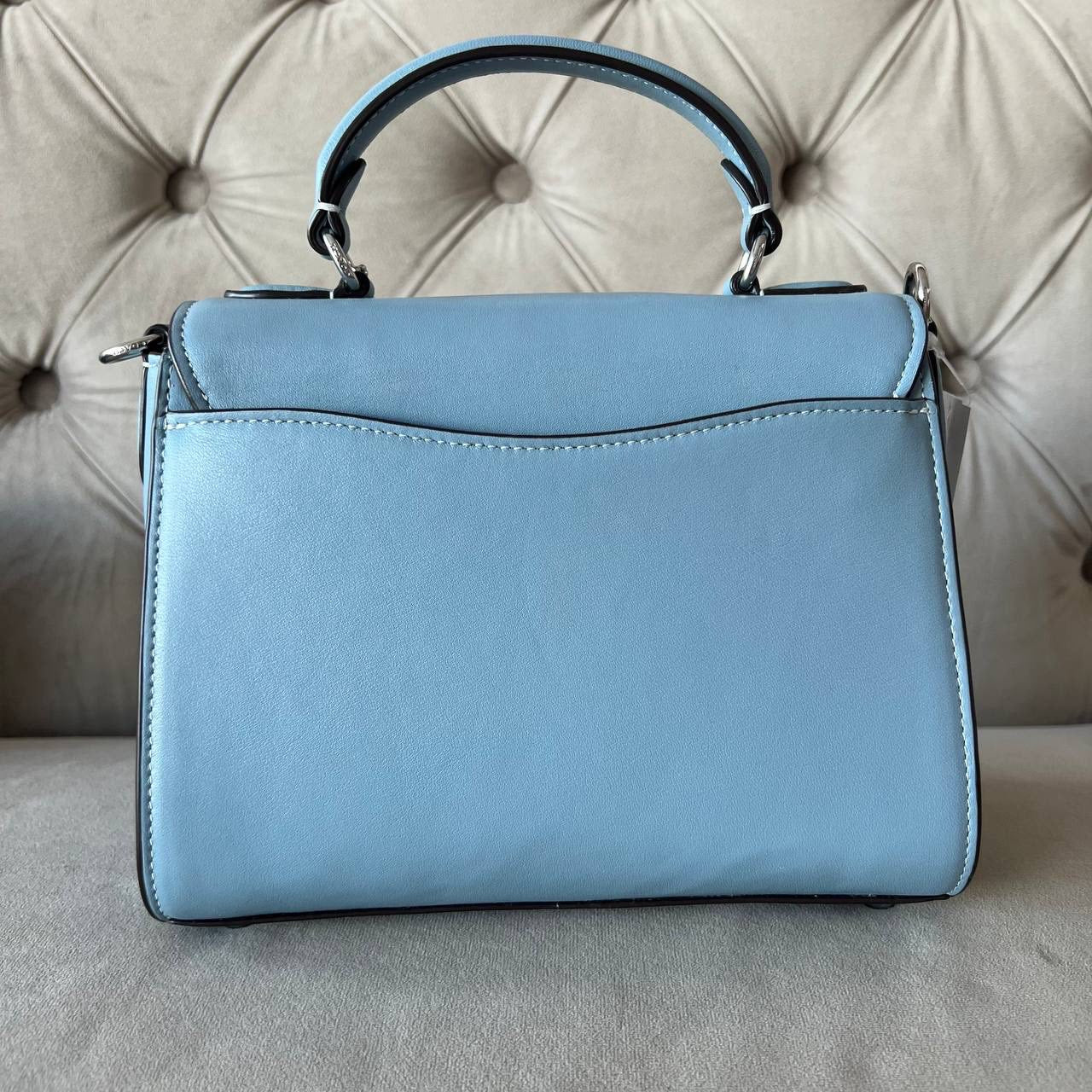 COACH MORGAN TOP HANDLE BAG | SIGNATURE CHAMBRAY MULTICOLOR (SKY BLUE)