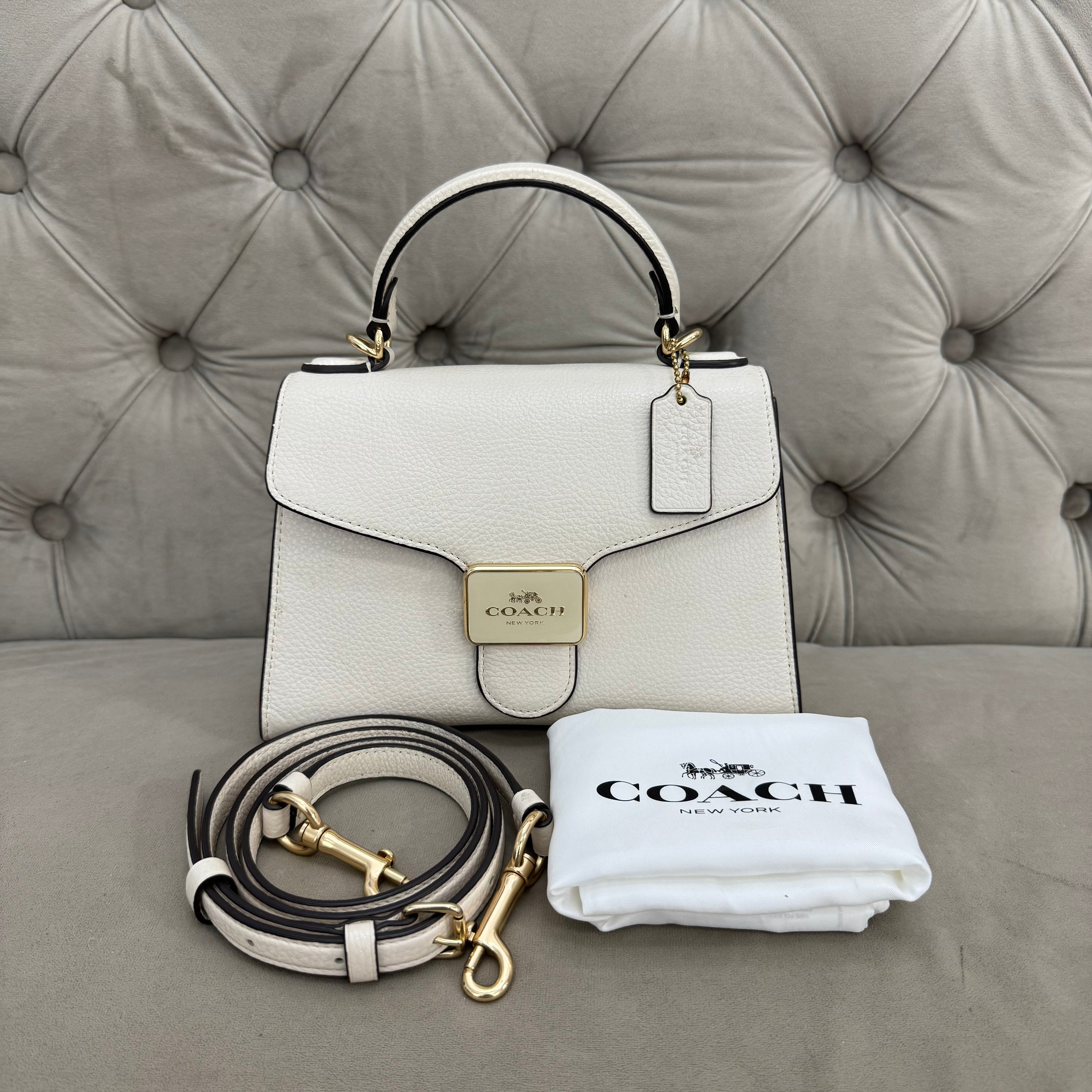 COACH PEPPER SATCHEL BAG | CHALK WHITE