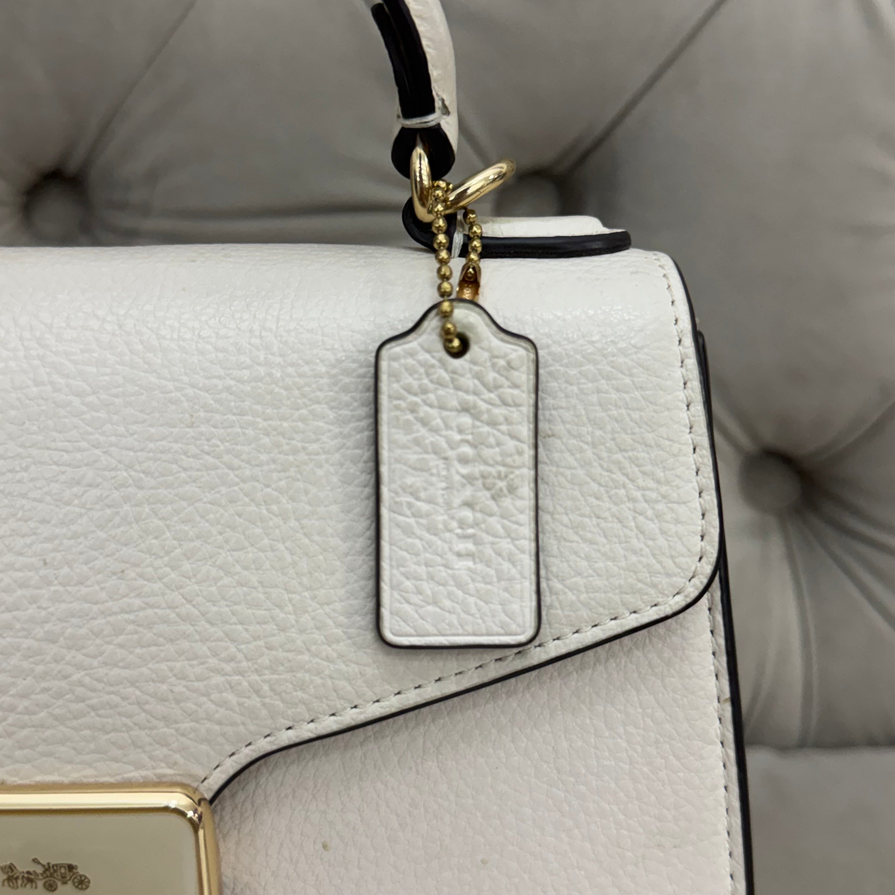COACH PEPPER SATCHEL BAG | CHALK WHITE