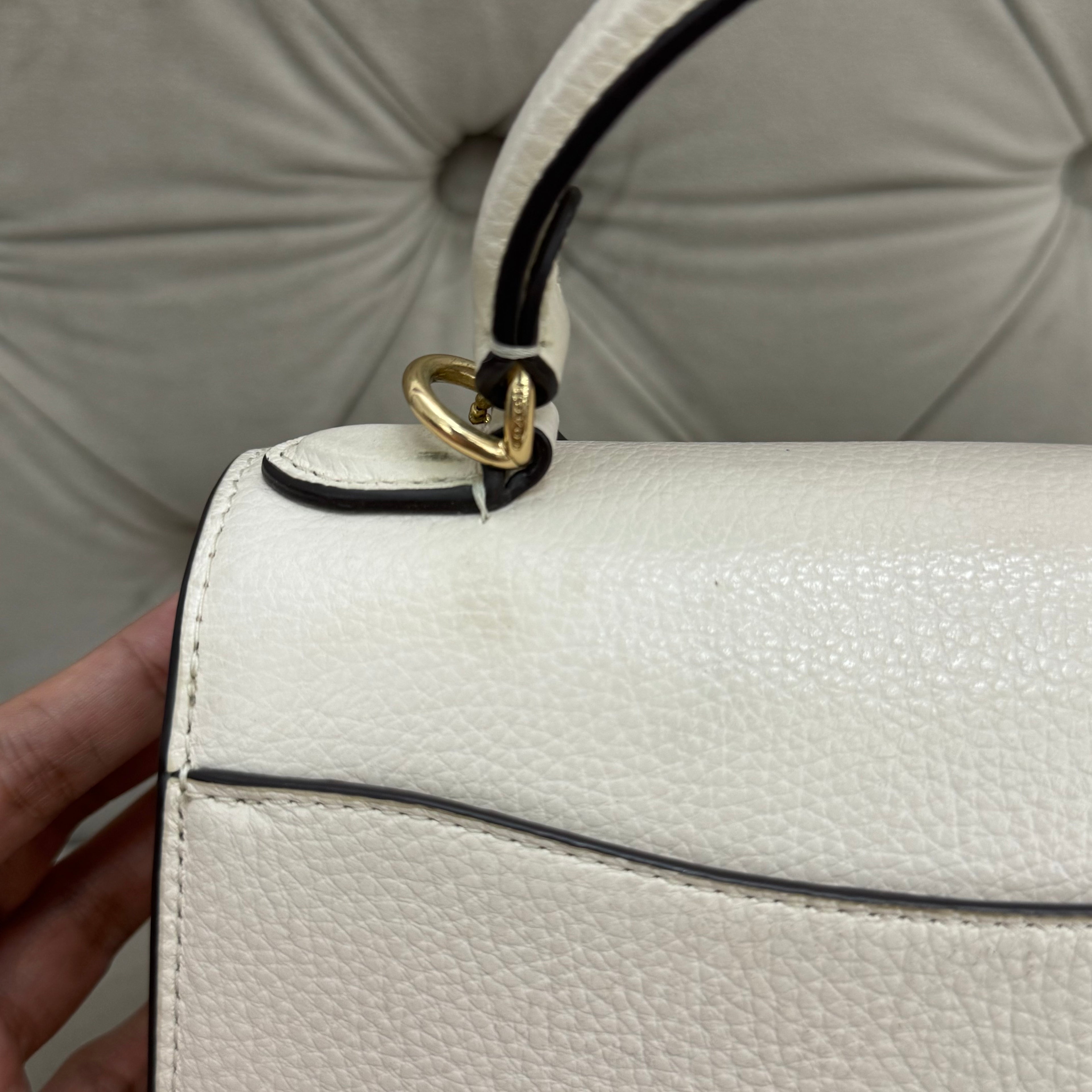 COACH PEPPER SATCHEL BAG | CHALK WHITE