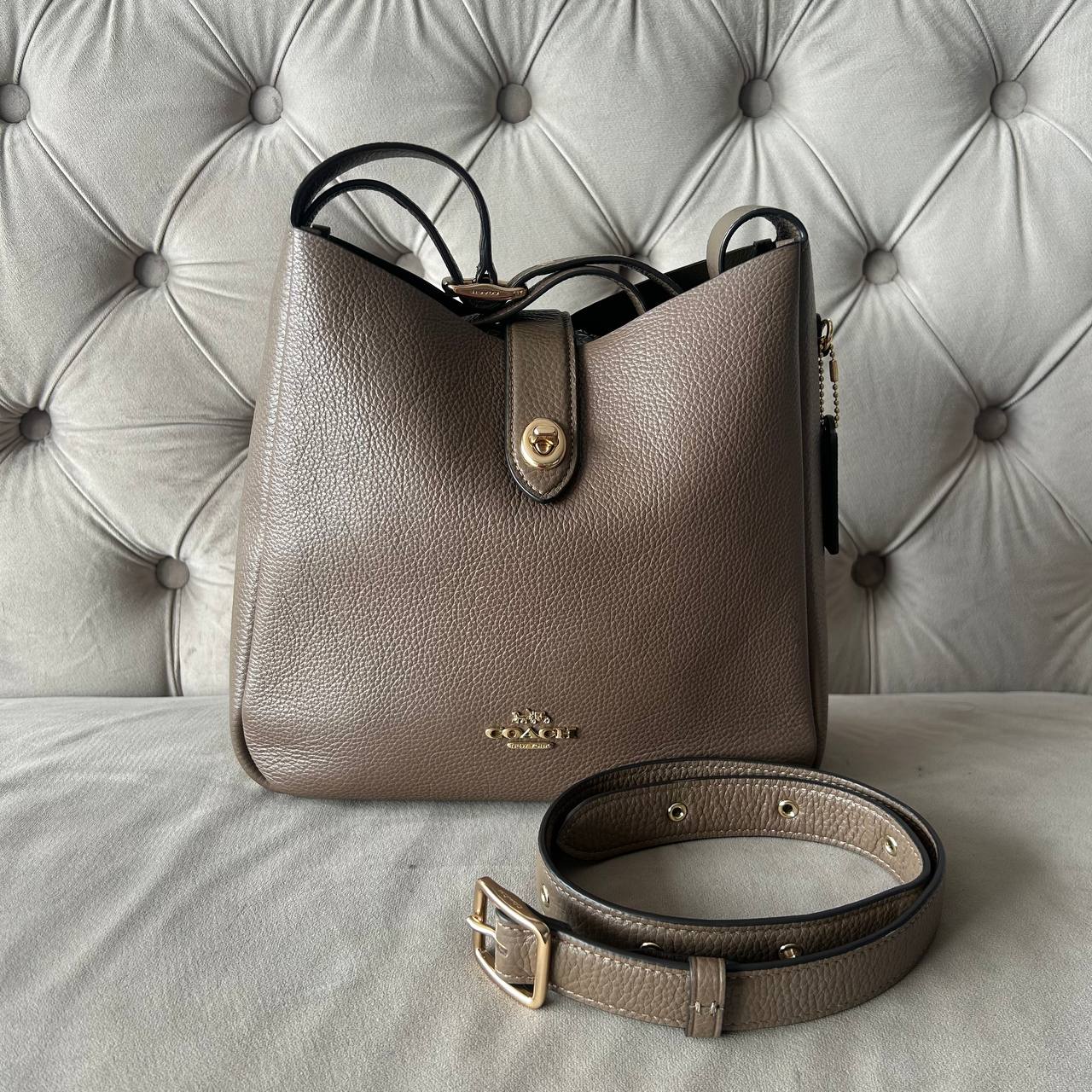 COACH HADLEY CONVERTIBLE SHOULDER BAG | DARK STONE