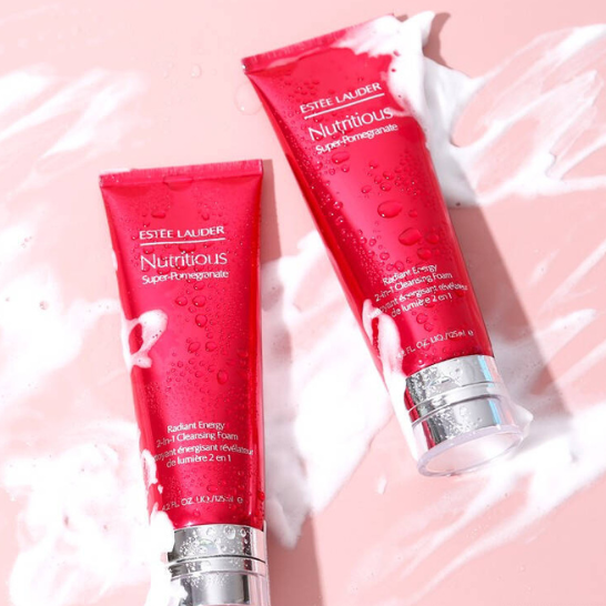 ESTEE LAUDER NUTRITIOUS SUPER POMEGRANATE RADIANT ENERGY 2-IN-1 CLEANSING FOAM | (2 x 125ML)