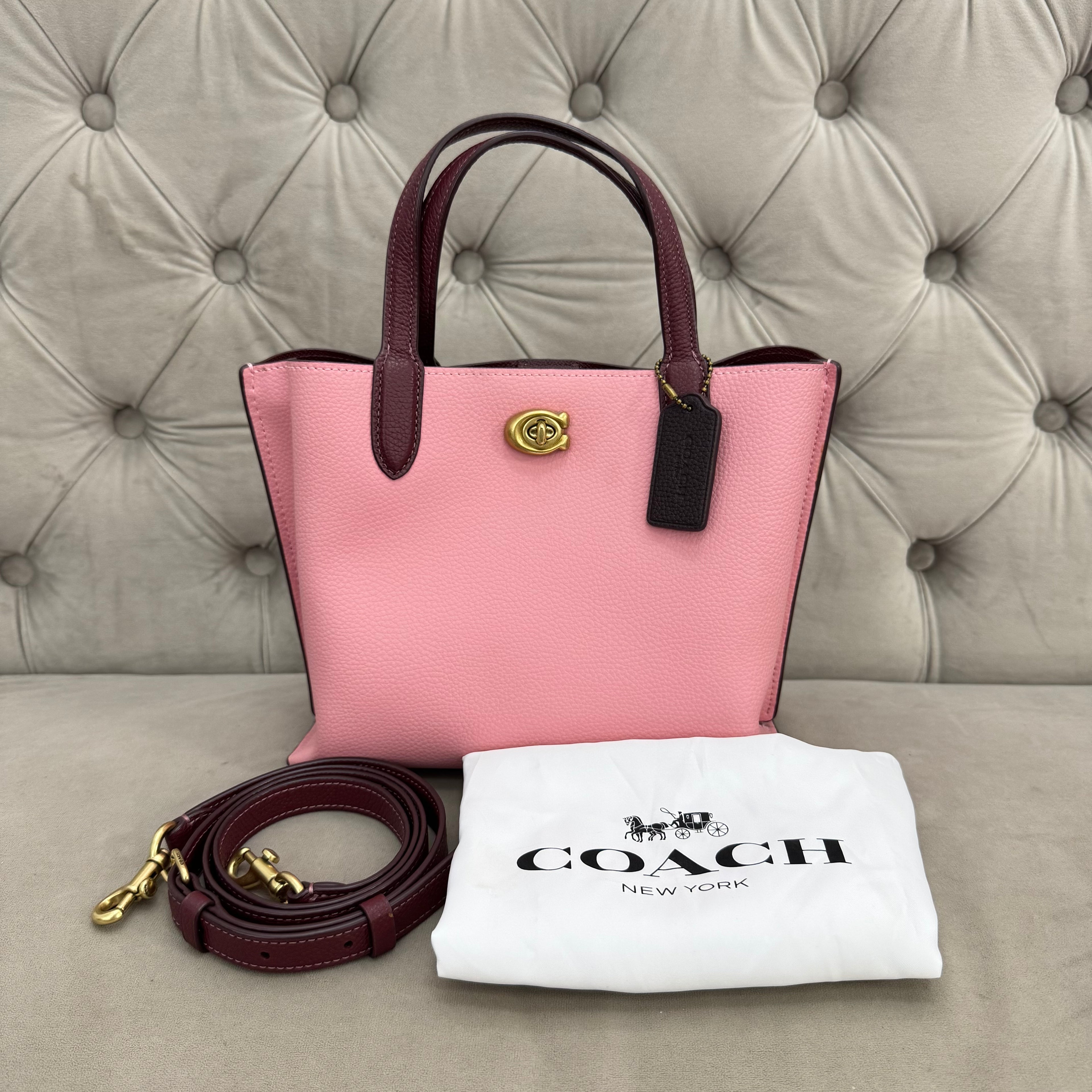 COACH WILLOW TOTE 24 BAG | BUBBLEGUM COLORBLOCK