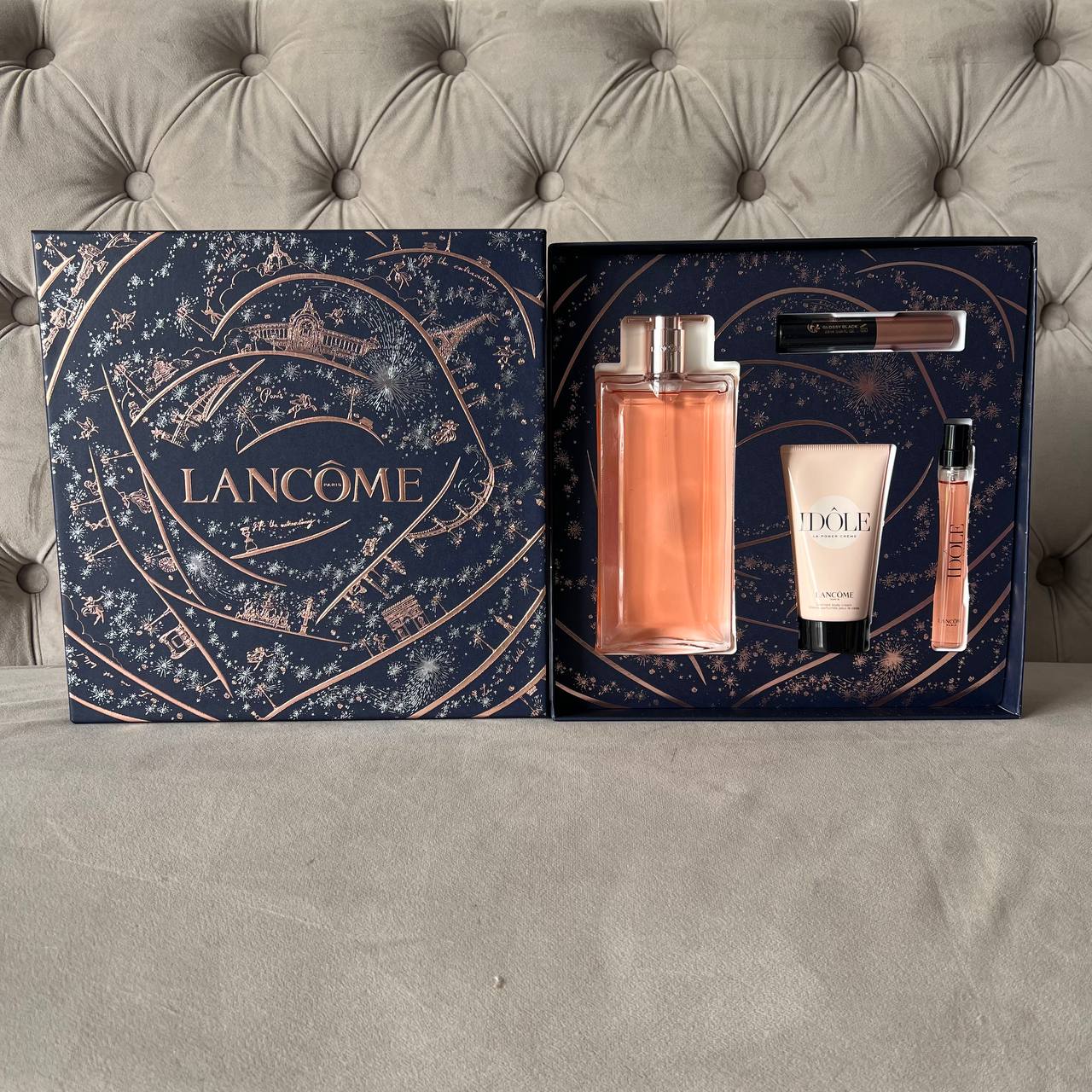 (FASTBREAK) LANCOME IDOLE EDP SET (100ML + 50ML LOTION + 10ML TRAVEL SPRAY + 2.5ML MASCARA)