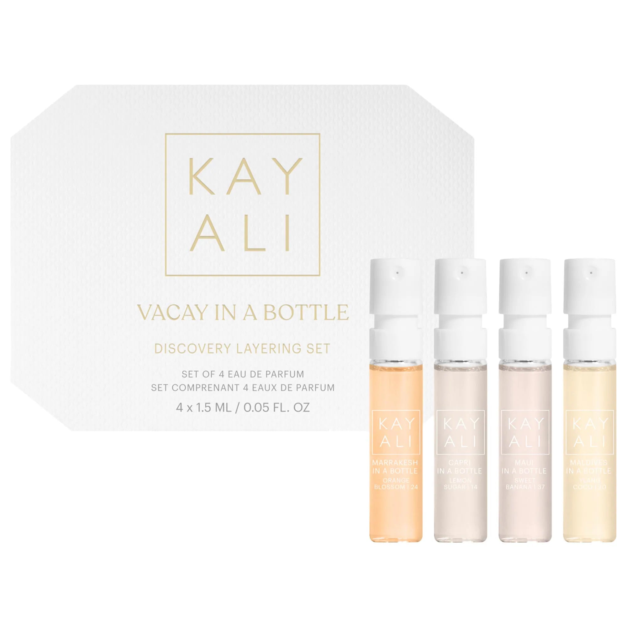 (PREORDER) KAYALI VACAY IN A BOTTLE DISCOVERY SET | 4x1.5ML