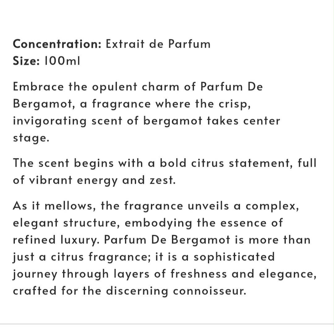 (PREORDER) CAST & CREW PARFUM DE BERGAMOT XDP | 100ML - SEALED