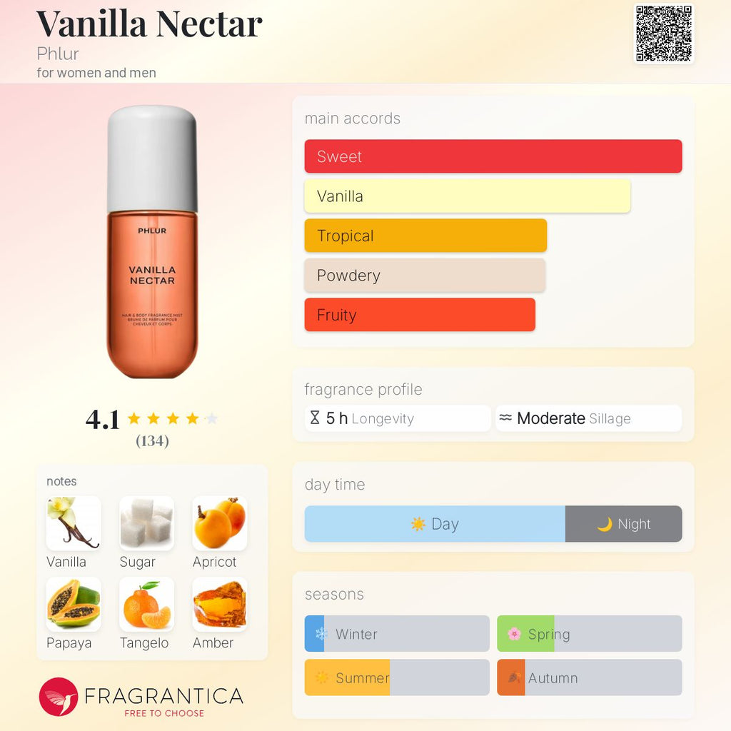 (PREORDER) PHLUR VANILLA NECTAR BODY & HAIR MIST (2025) | 236ML