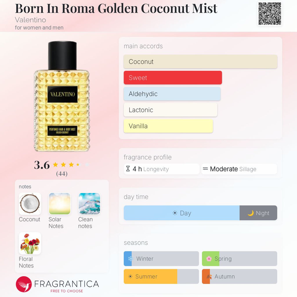 (PREORDER) VALENTINO BORN IN ROMA GOLDEN COCONUT HAIR & BODY MIST | 100ML - SEALED