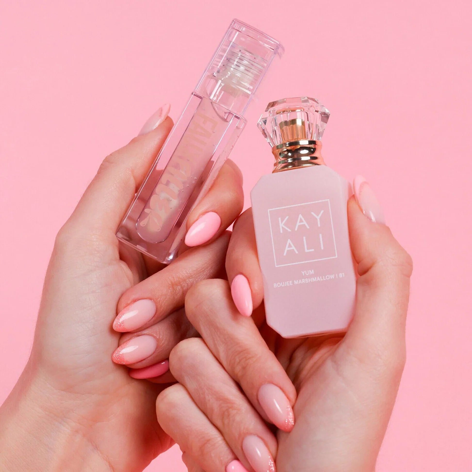 (PREORDER) KAYALI POWER DUO SET | 10ML YUM BOUJEE MARSHMALLOW | 81 + 3.9ML HUDA BEAUTY LIP GLOSS