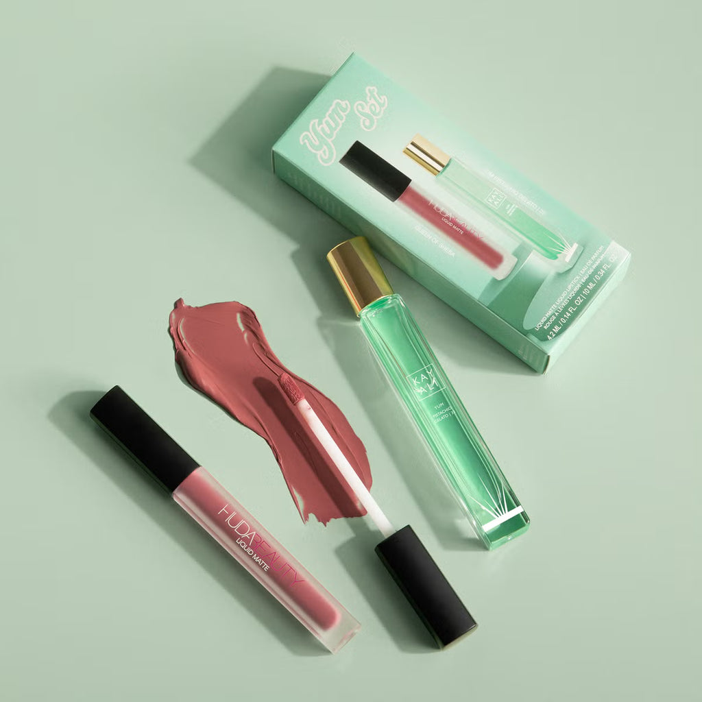 (PREORDER) KAYALI POWER DUO SET | 10ML YUM PISTACHIO GELATO | 33 + 4.2ML HUDA BEAUTY LIPSTICK