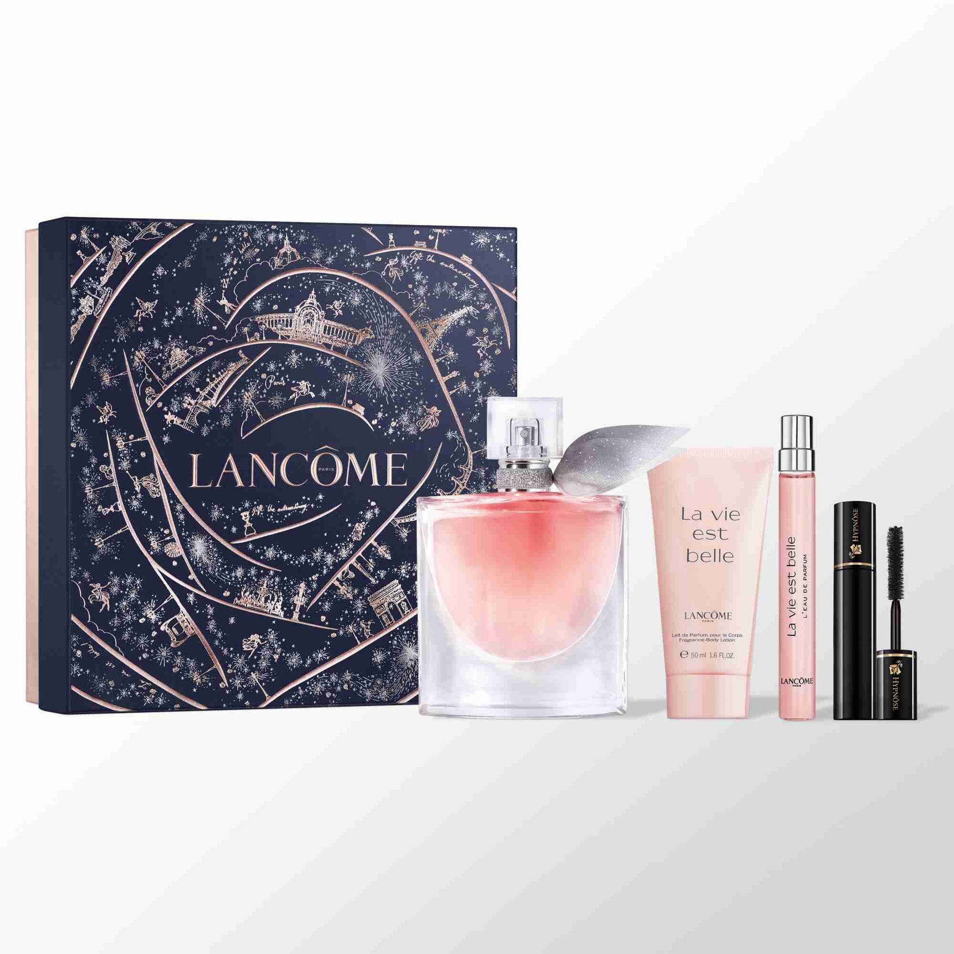 (FASTBREAK) LANCOME LA VIE EST BELLE UPGRADE SET (100ML + 50ML LOTION + 10ML TRAVEL SPRAY + 2ML MINI MASCARA)