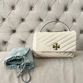 TORY BURCH KIRA CHEVRON CONVERTIBLE SHOULDER BAG | CREAM