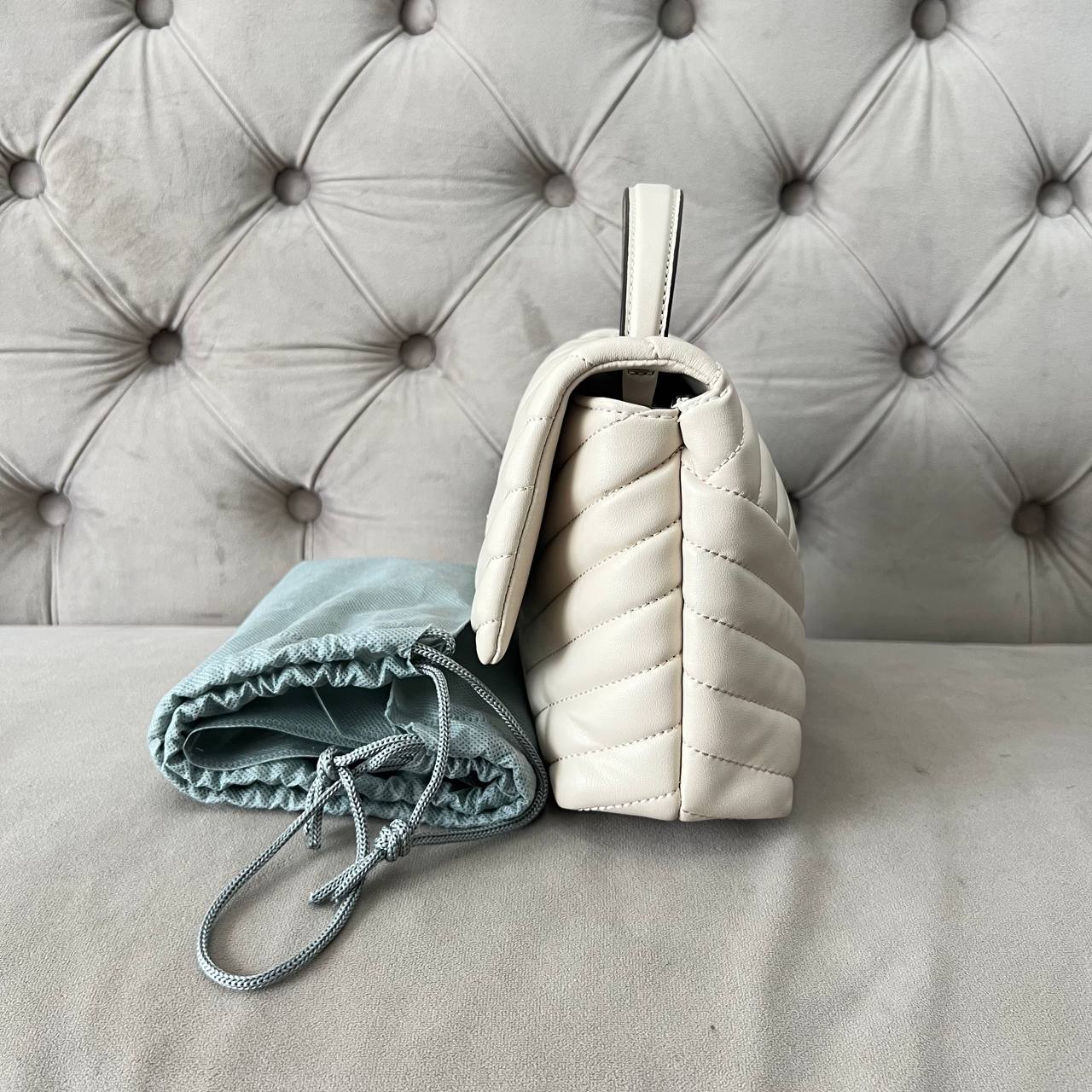 TORY BURCH KIRA CHEVRON CONVERTIBLE SHOULDER BAG | CREAM