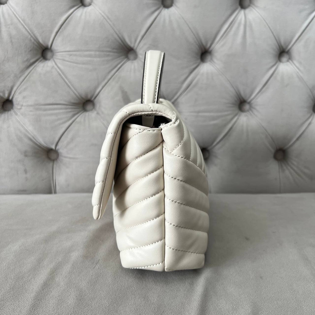 TORY BURCH KIRA CHEVRON CONVERTIBLE SHOULDER BAG | CREAM