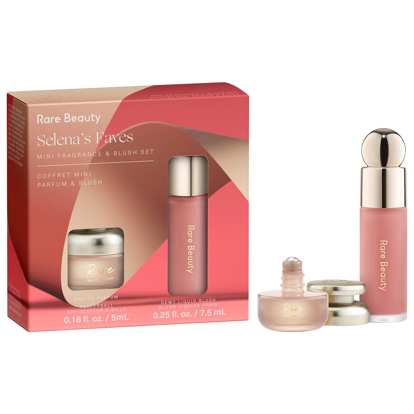 (PREORDER) RARE BEAUTY RARE EDP | SET (7.5ML LIQUID BLUSH #HAPPY + 5ML ROLLERBALL)